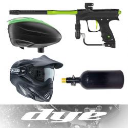 Pack de paintball pour débutants DYE DPL comprenant Rize CZR, chargeur, masque et système HP - noir/