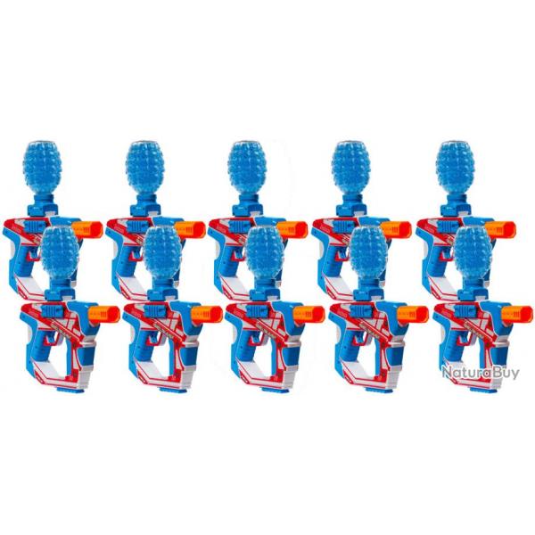 Lanceur de gel sur terrain / marqueur de gel souple - rouge/bleu - Pack terrain - 10 pices