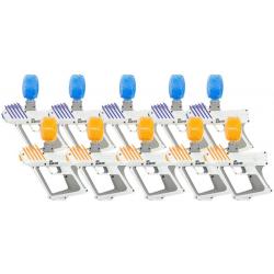 Pistolet à gel / marqueur à gel souple - orange/bleu - Pack terrain - 10 pièces