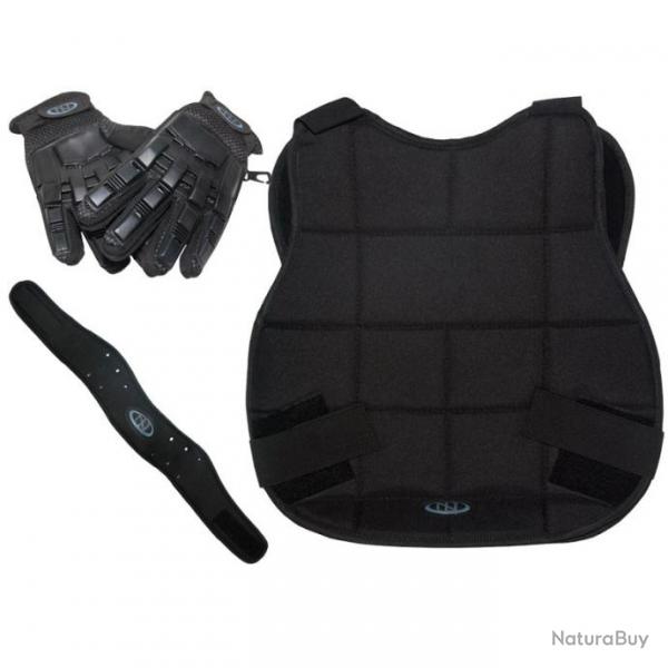 Nouvel ensemble de protection pour paintball de la marque Legion - noir avec gants  doigts complets