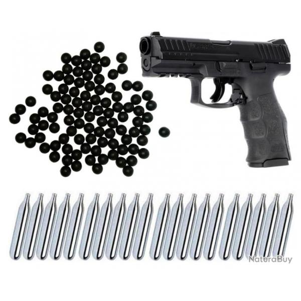 Heckler & Koch SFP9 T4E cal.43 pistolet de dfense  domicile CO2 incluant 100 balles en caoutchouc 