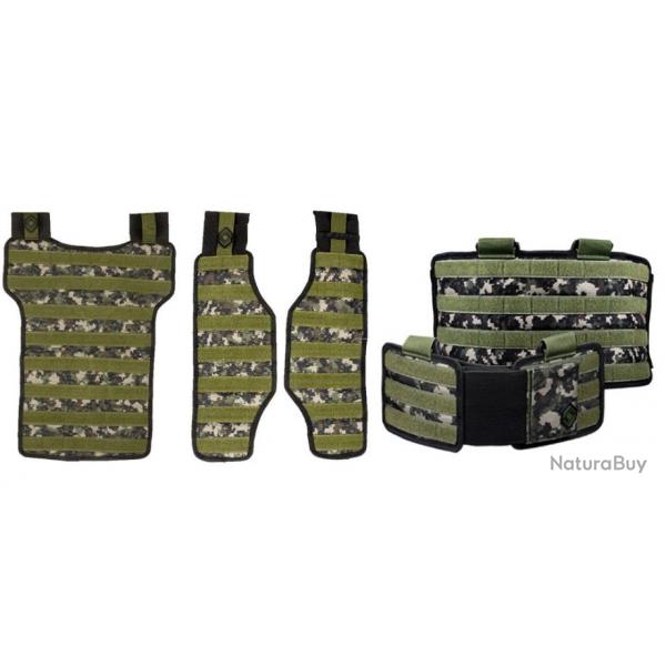 NXe Extraction Flank Paintball Light Vest incl. Base Battlepack - digi camo