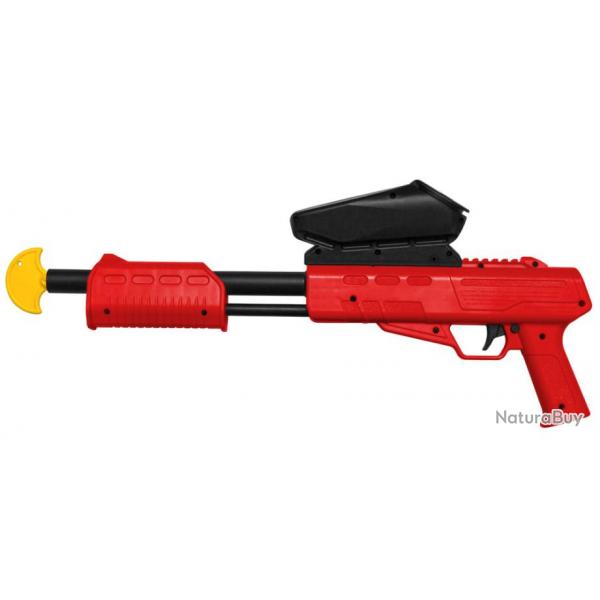 Marqueur Blaster Kids Gotcha Gun / Fusil cal. 50 (0,5 J) avec chargeur - rouge