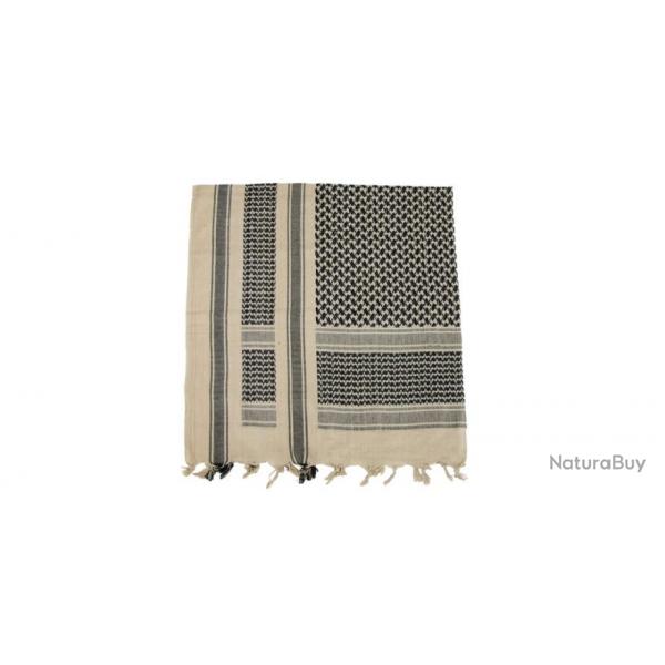 Chche / foulard PLO avec franges - sable/noir