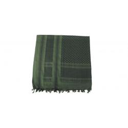 Chèche / foulard PLO avec franges - olive/noir