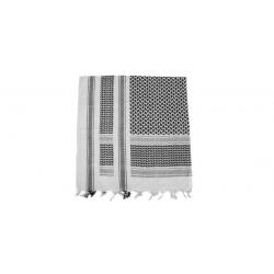 Foulard Shemagh / PLO avec franges - blanc/noir