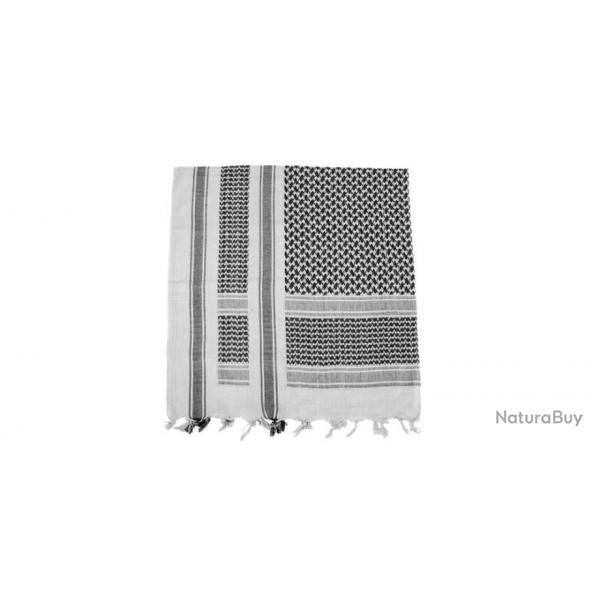 Foulard Shemagh / PLO avec franges - blanc/noir