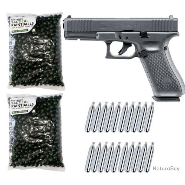 GLOCK 17 Gen5 T4E RAM Pistolet Paintball cal.43 Pistolet de dfense  domicile incluant 1000 Paintba