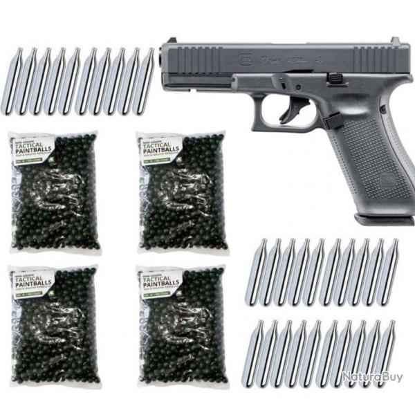 GLOCK 17 Gen5 T4E RAM Pistolet Paintball cal.43 Pistolet de dfense  domicile incluant 2000 Paintba