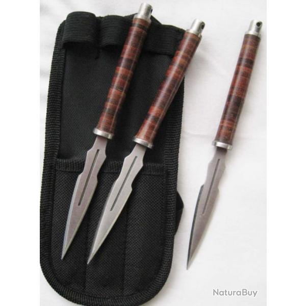 COUTEAU A LANCER KUNAI SET DE 3 - Rf.1030