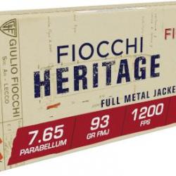 FIOCCHI 765 PARABELLUM 30 LUGER FMJ 93 GR X50