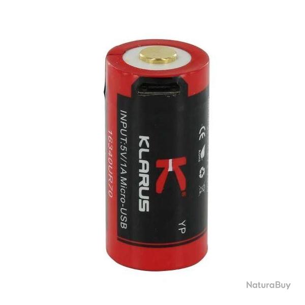 Batterie type CR123 rechargeable MICRO USB (16GT-70UR / CR123)