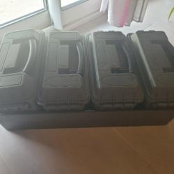 SET DE 4 CAISSES A MUNITIONS AVEC BAC DE TRANSPORT FOT POLYMERE