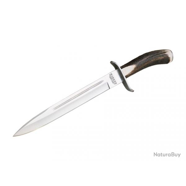 DAGUE DE CHASSE AVEC LONGUEUR LAME 25,5 CM INOX ET MANCHE CERF cc31