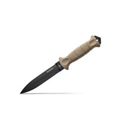 WILDSTEER DAGUE SAS LAME 137MM MANCHE TACTIPRENE COYOTE + ETUI