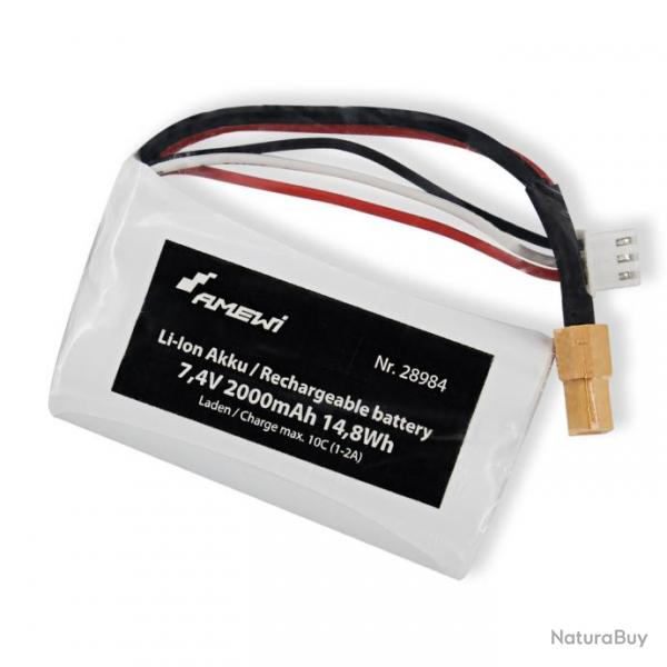 Batterie Li-Ion 2S 7.4V 2000mAh XT60 de Amewi pour Modlisme