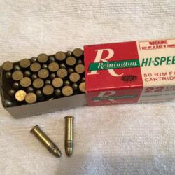 Une boîte de 50 munitions 22 LR REMINGTON HI-SPEED