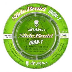 Tresse Gunki Slide Braid Iron-T 120 Fluo Green 15/100-7KG