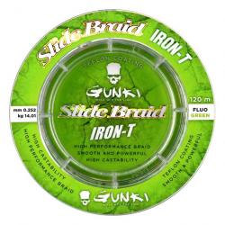 Tresse Gunki Slide Braid Iron-T 120 Fluo Green 25/100-14,1KG