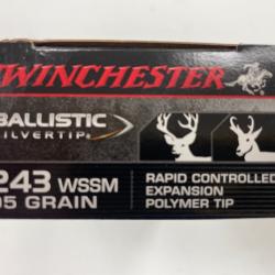 WINCHESTER CAL 243 WSSM 95 GRAIN BALLISTIC SILVERTIP BOITE DE 20 BALLES(VENDU PAR 2 BTES)