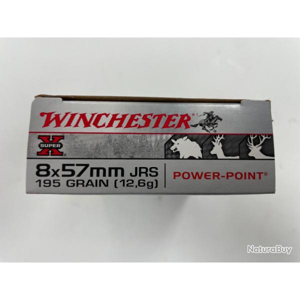 WINCHESTER CAL 8X57JRS 195GR POWER POINT BOITE DE 20 BALLES(VENDU PAR 2 BTES)