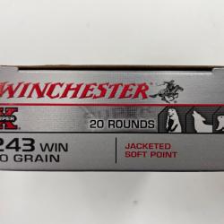 WINCHESTER CAL 243 WIN 80GR POWER POINT BOITE DE 20 BALLES(VENDU PAR 2 BTES)