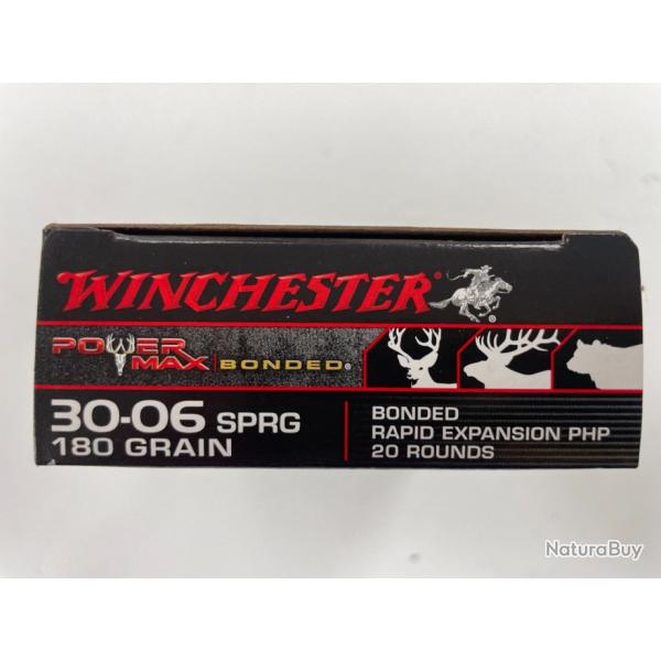 WINCHESTER CAL 30-06 11.7G POWER MAX BOITE DE 20 BALLES(VENDU PAR 2 BOITES)