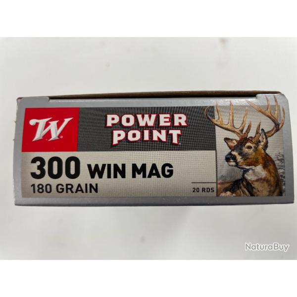 WINCHESTER CAL 300 WIN 11.7G POWER POINT BOITE DE 20 BALLES(VENDU PAR 2 BOITES)