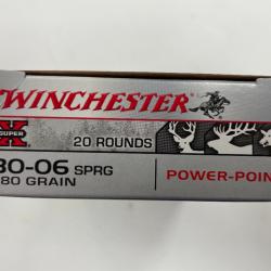 WINCHESTER CAL 30-06 11.7G POWER POINT BOITE DE 20 BALLES(VENDU PAR 2 BOITES)