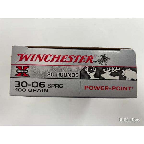 WINCHESTER CAL 30-06 11.7G POWER POINT BOITE DE 20 BALLES(VENDU PAR 2 BOITES)