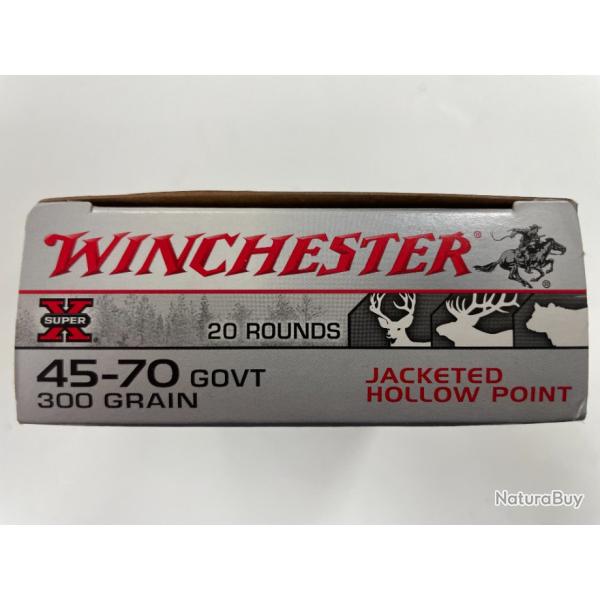 WINCHESTER CAL 45/70 GOUV HOLLOW 300GR POINT BOITE DE 20 BALLES(VENDU PAR 2 BOITES)