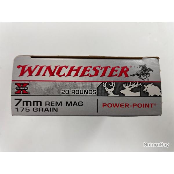 WINCHESTER CAL 7 RM 175GR POWER POINT BOITE DE 20 BALLES(VENDU PAR 2 BOITES)