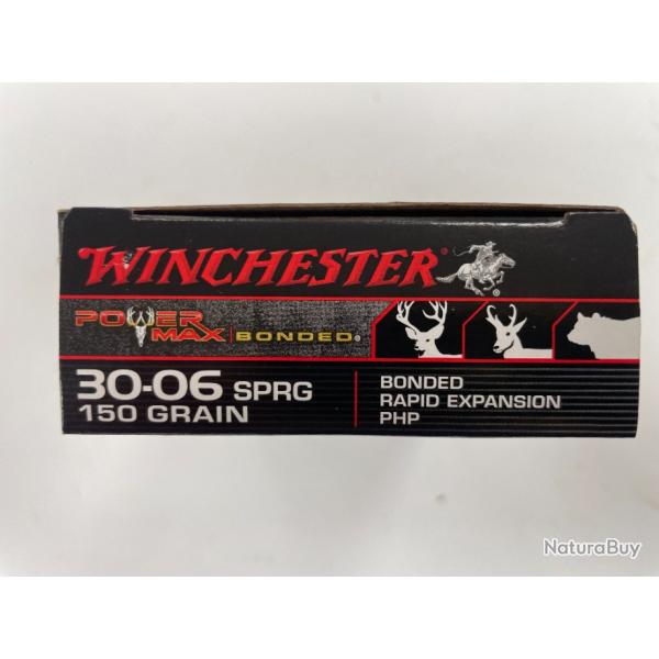 WINCHESTER CAL 30-06 150GR POWER MAX BOITE DE 20 BALLES(VENDU PAR 2 BOITES)