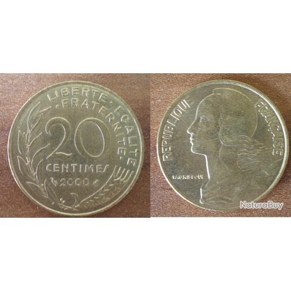 France 20 Centimes 2000 Neuve Lagriffoul Piece Franc Centime Francs