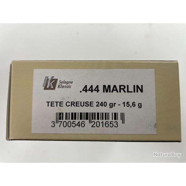 SOLOGNE 444 MARLIN TETE CREUSE 240GR BOITE DE 20 BALLES(VENDU PAR 2 BOITES)