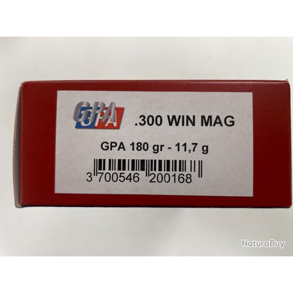 SOLOGNE CAL 300 WIN GPA 180GR BOITE DE 20 BALLES(VENDU PAR 2 BOITES)