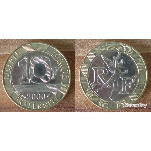 France 10 Francs 2000 Ange de la Bastille Piece Franc Centime Francs