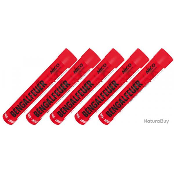 Nico Feu Bengal - 5 pices - clignotant rouge