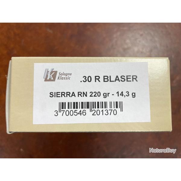 SOLOGNE 30 R BLASER SIERRA 220 GR BOITE DE 20 BALLES(VENDU PAR 2 BOITES)