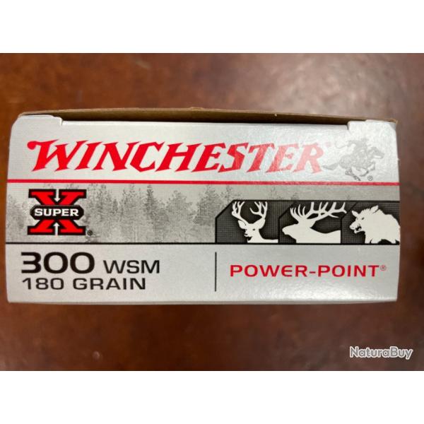 WINCHESTER 300 WSM 180 GR POWER POINT GR BOITE DE 20 BALLES(VENDU PAR 2 BOITES)