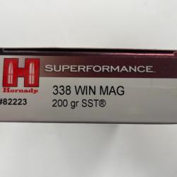 HORNADY 338 WIN SST 200GR BOITE DE 20 BALLES(VENDU PAR 2 BOITES)