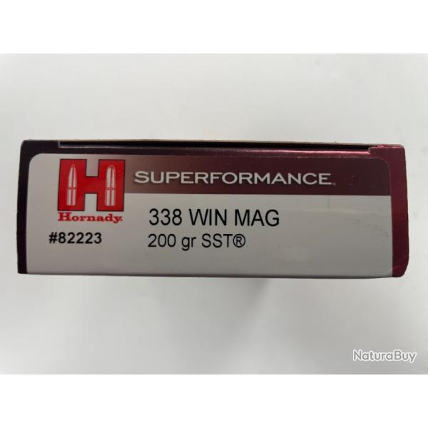 HORNADY 338 WIN SST 200GR BOITE DE 20 BALLES(VENDU PAR 2 BOITES)