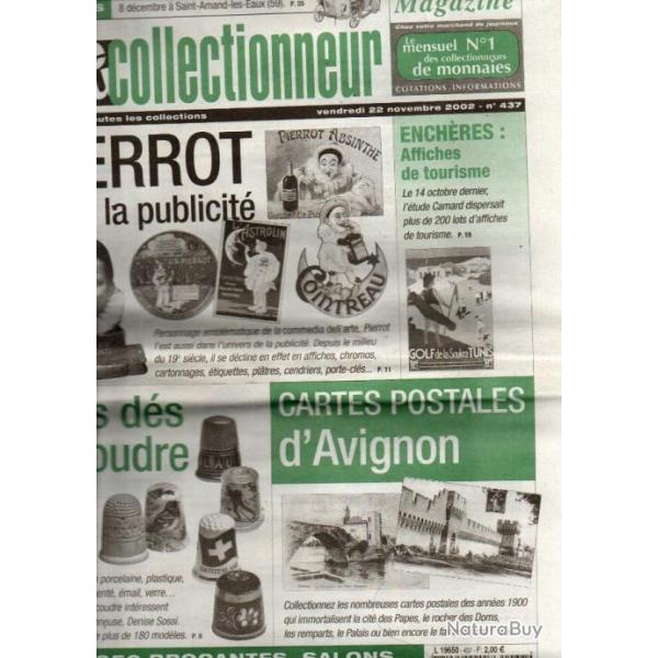 la vie du collectionneur 437 novembre 2002 pierrot dans la publicit, peynet, ds  coudre ,,avignon