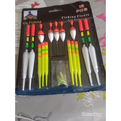 Lot De 15 Flotteurs De Pêche Colorés - Pour Pêche Au Coup, Indicateurs Sensibles - Matériau Mousse Fluorescente