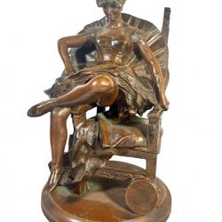 Antonin Mercié danseuse assise sculpture bronze