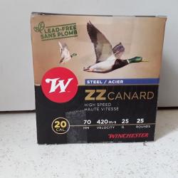 9871D     LOT DE  250 CARTOUCHES ACIER WINCHESTER ZZ CANARD HAUTE VITESSE CAL20 P4 NEUF