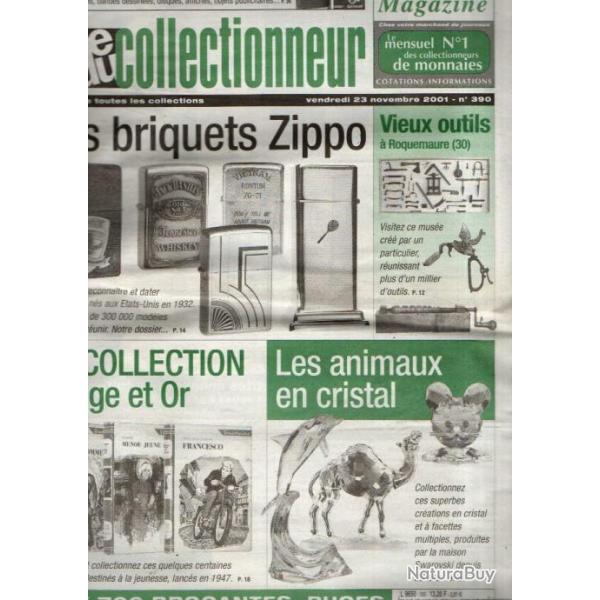 la vie du collectionneur 390 novembre 2001 , briquets zippo, collection rouge et or, index des sujet