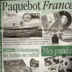 la vie du collectionneur 381 septembre 2001, paquebot france , boites métalliques, les pandas,