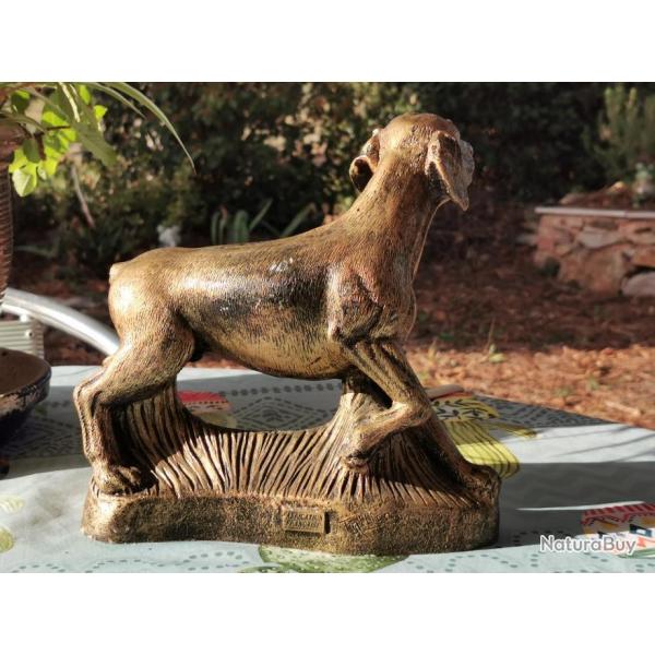 Sculpture de Chien de chasse par Fallico sculpteur Franais haut: 24cm