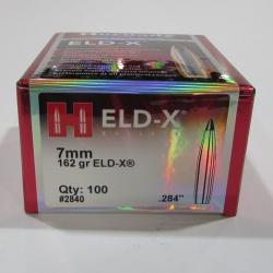 boite 100 ogives Hornady , 7mm, ELD-X, 162 grs, ref 2840